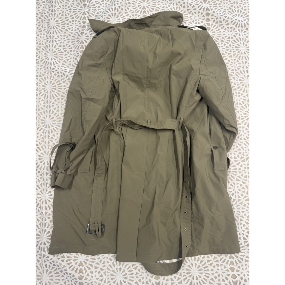 Calvin Klein Olive Green Double Breasted Trench Coat Size 44R - Picture 2 of 4